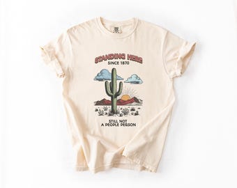 Funny Saguaro Cactus Shirt: Introvert Humor | Antisocial Coworker Gift & Retro Desert Tee