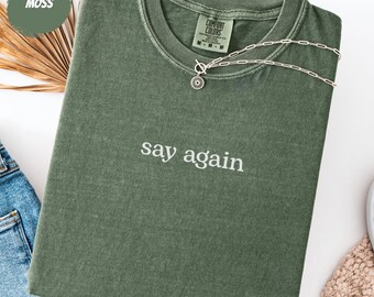 Student Pilot Gift, Say Again Minimalist Aviation Shirt, Funny Flight School Tee, Comfort Colors®
