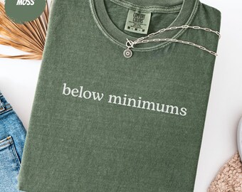 Airline Pilot Gift, Below Minimums Minimalist Aviation Shirt, Funny Pilot Humor Tee, Comfort Colors®