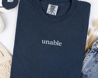 Private Pilot Gift, Unable Minimalist Aviation Shirt, Funny Pilot Humor Tee, Comfort Colors®