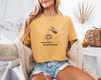 Motivation Loading Coffee Shirt | Chemex Pour Over Graphic Tee | Sarcastic Office Humor Apparel