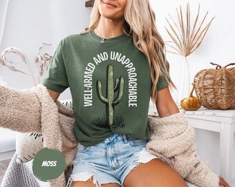 Funny Saguaro Cactus Shirt | Retro Desert Botanical Graphic | Sarcastic Introvert & Plant Lover Gift