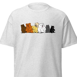 Gay Bear T-Shirt | Seven Playful Bears | Bear Pride Outfit | Gay Pride Bear Shirt | Bear Brotherhood Flag Color | Gift for LGBTQ Bear Friend