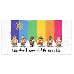 Cute Gay Bear Beach Towel | Funny Quote Sand Blanket | Bear Pride Gay Pride Towel | Rainbow Bear Pool Towel | Gift for LGBTQ Bear Friend