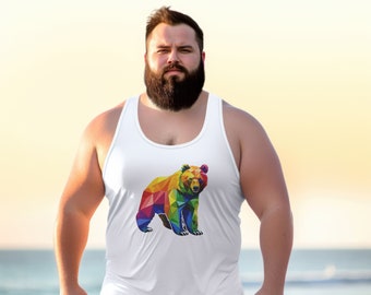 Gay Bear Tank Top | Rainbow Prism Bear | Bear Pride Outfit | Gay Pride Bear Tank Top | LQBTQ Shirt Bear Flag | Gift for LGBTQ Bear Friend