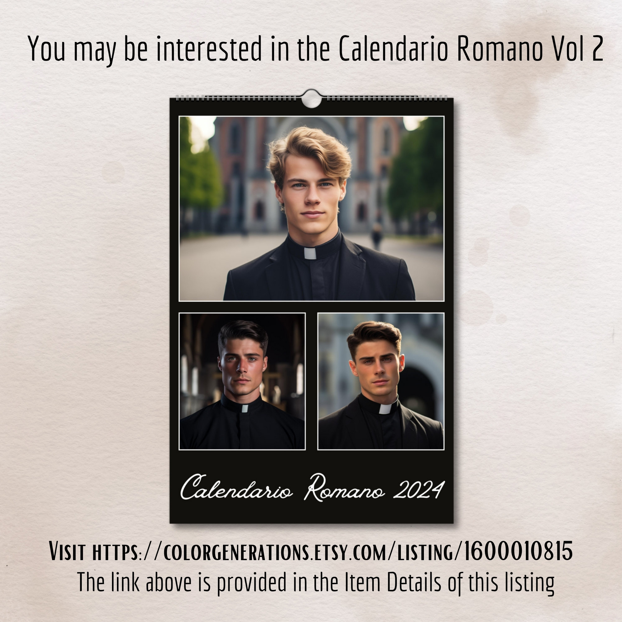 Calendario Romano Wall Calendar 2025 Hot Priest Calendar Handsome Hot