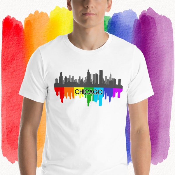 Chicago Gay Pride Shirt | Gay Chicago Skyline Shirt | Chicago Gay Bear Shirt | LGBTQ T-Shirt | Gay Bear Pride Shirt | Rainbow City Shirt