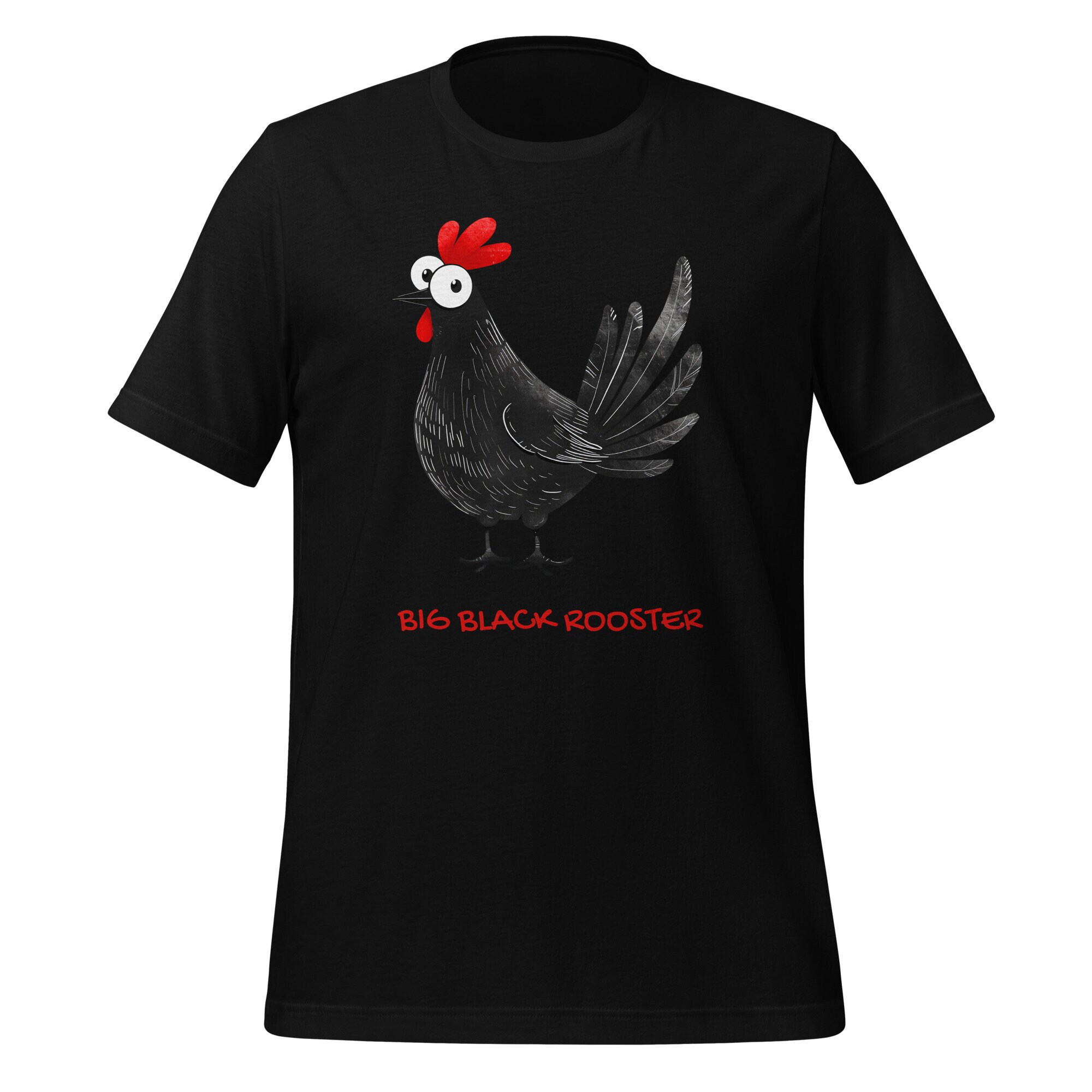 Unisex Big Black Rooster Shirt | Cute Rooster Tee | Big Cock Shirt