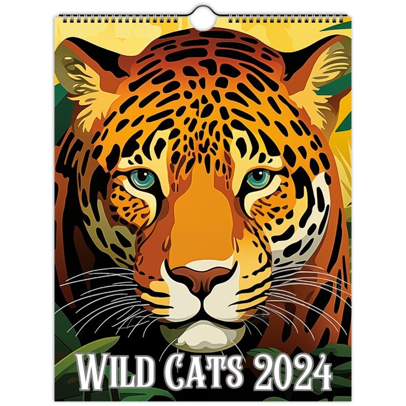 Wild Cats Wall Calendar 2024 Big Cats Calendar 2024 2024 Calendar Gift