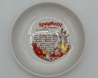 Rare - Spaghetti recipe bowl / plate - Vintage