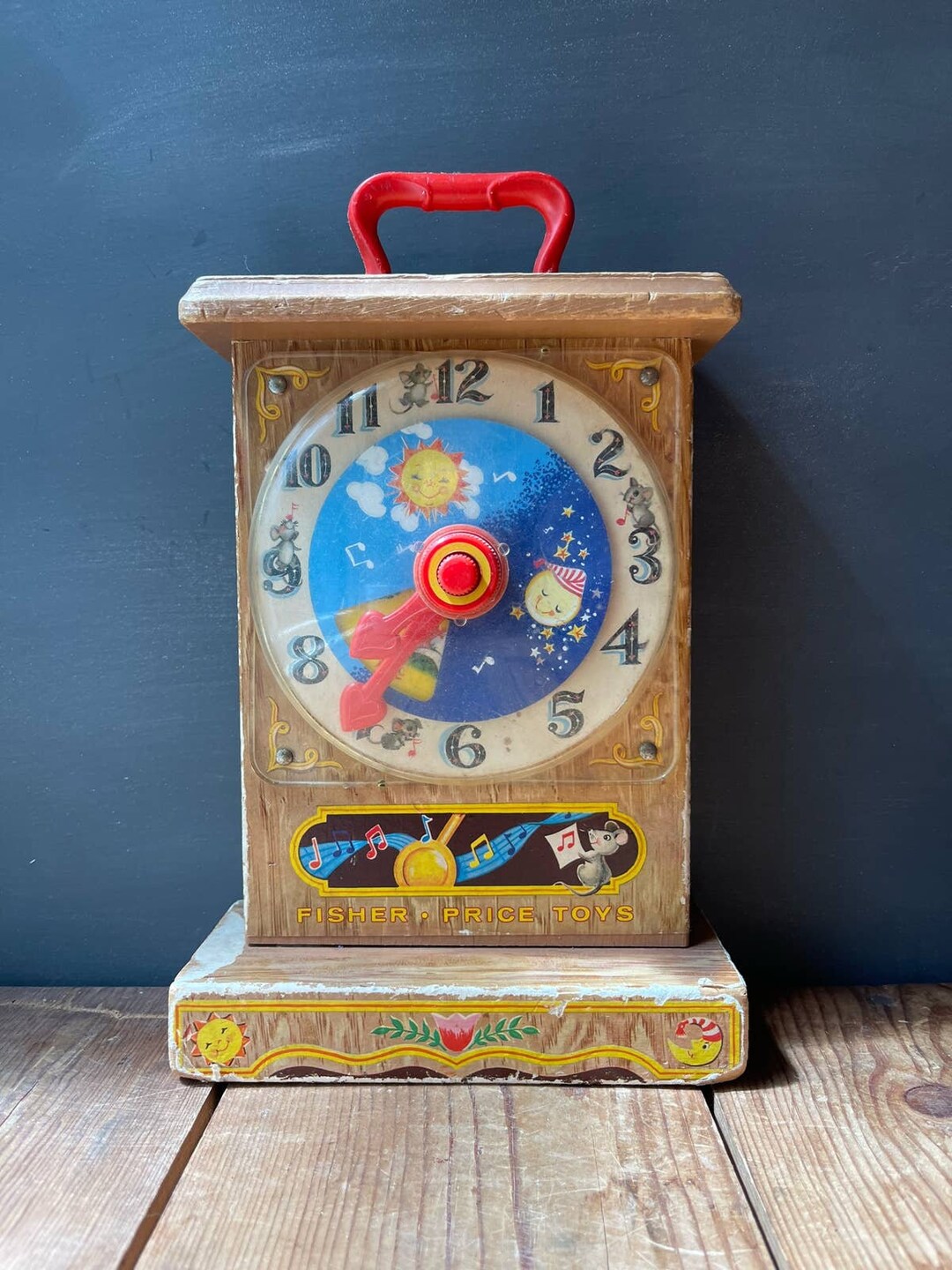 Fisher Price 1964 Vintage Tik Tock Music Box / Clock Toy Etsy