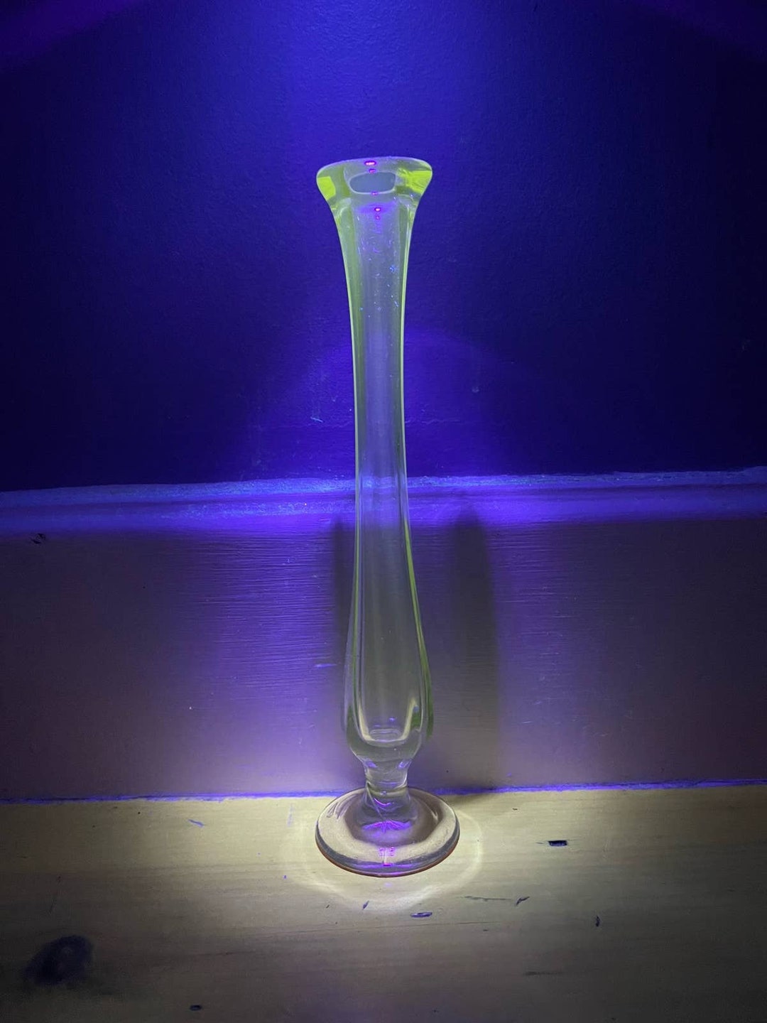 Vintage Swung Bud Vase Vaseline / Uranium It Glows Etsy