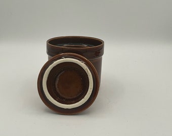 Pfaltzgraff Coffee Canister ceramic 1-1/2 qt Dark Brown W/ Lid No Flaws vintage