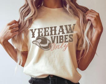 Yeehaw Vibes Cowboy Hat PNG, Western Sublimation Design (Digital Download)