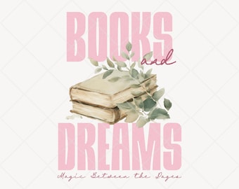 Book Lover PNG: Vintage Watercolor Books Design (Digital Download)