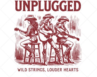 Country Music PNG, Cowgirl Guitar Clipart, Western Girl Band Art, Rodeo Design