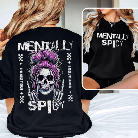 Mentally Spicy Skull PNG Bundle, Sarcastic Dark Humor Design (POD Download)