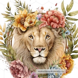 Printable Cartoon Lion Clipart Design Instant Digital Download Image