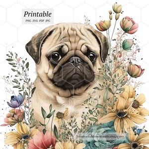 Printable Cute Dog Digital Design Instant Download Image