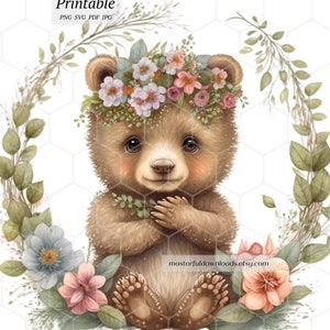 Süße Baby Bär Instant Download Digital Design Clipart-Bild