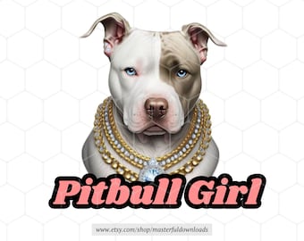 Imágenes prediseñadas de Pitbull Girl para imprimir en formato digital.