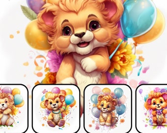 Zeldzame babydieren clipart digitale ontwerpen afdrukbare afbeeldingen direct downloaden