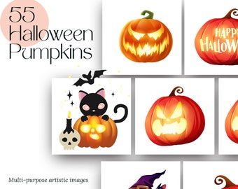 Paquete de 55 divertidas y espeluznantes calabazas de Halloween