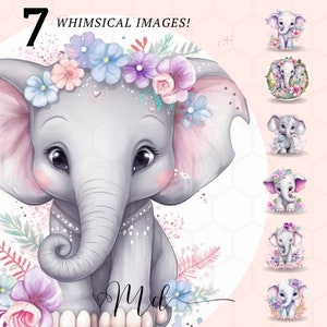 Süße Baby Elefant druckbare Clipart Bundle Sofortiger Download digitale Bilder