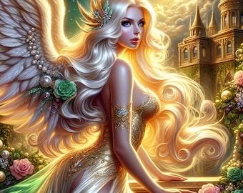 Majestueus fantasie Engel Woman Digital Art Design