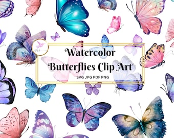 Printable Summer Butterflies Clipart Bundle Instant Digital Download Images