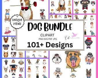 Paquete de imágenes prediseñadas de perros: mascotas imprimibles, archivos de descarga digital instantánea