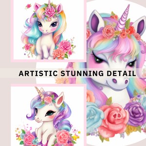 RARE Printable Unicorn Clipart Bundle Instant Digital Download Images ...