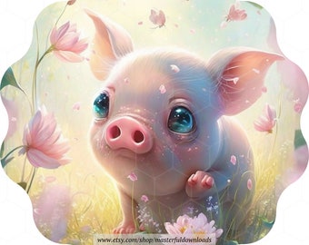 Little Piglet Clip Art Digital Design (Instant Download)
