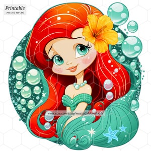 Cute Red Haired Girl Printable Cartoon Image Instant Digital Download Design