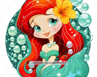 Red Haired Clipart Girl Printable Cartoon Image Instant Digital Download Design