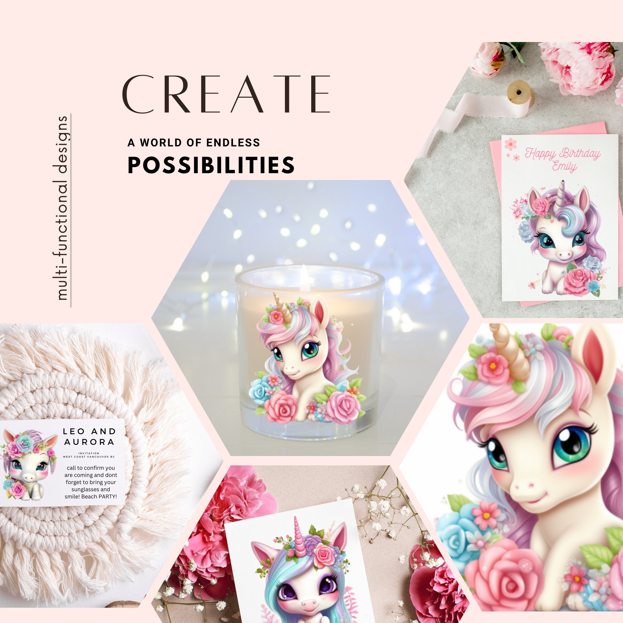 Rare Baby Unicorns Printable Clipart Bundle Digital Instant Download ...