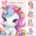 Cute Baby Unicorn Printable Clipart Bundle Instant Digital Download ...