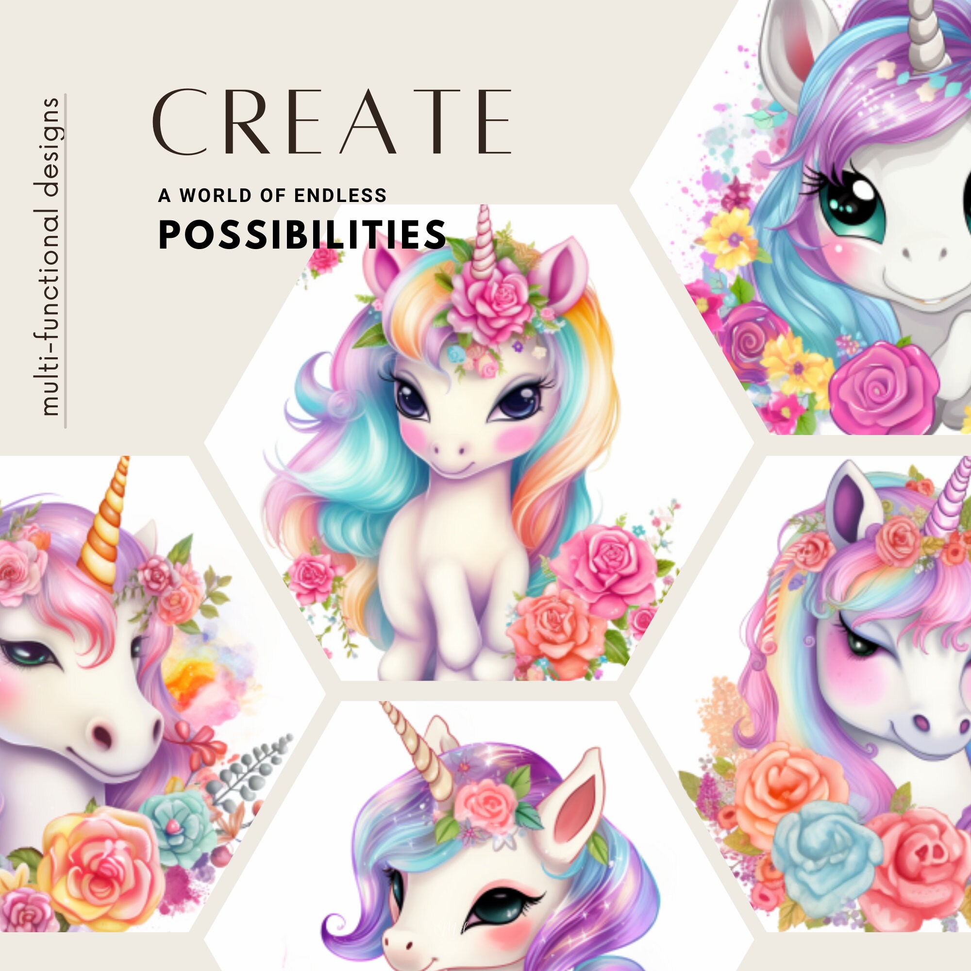 RARE Printable Unicorn Clipart Bundle Instant Digital Download - Etsy