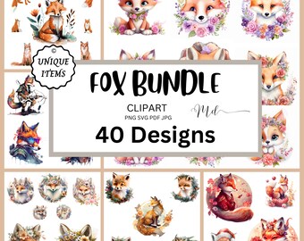 Whimsy Fox Majestic Clipart Designs Clipart Bundle