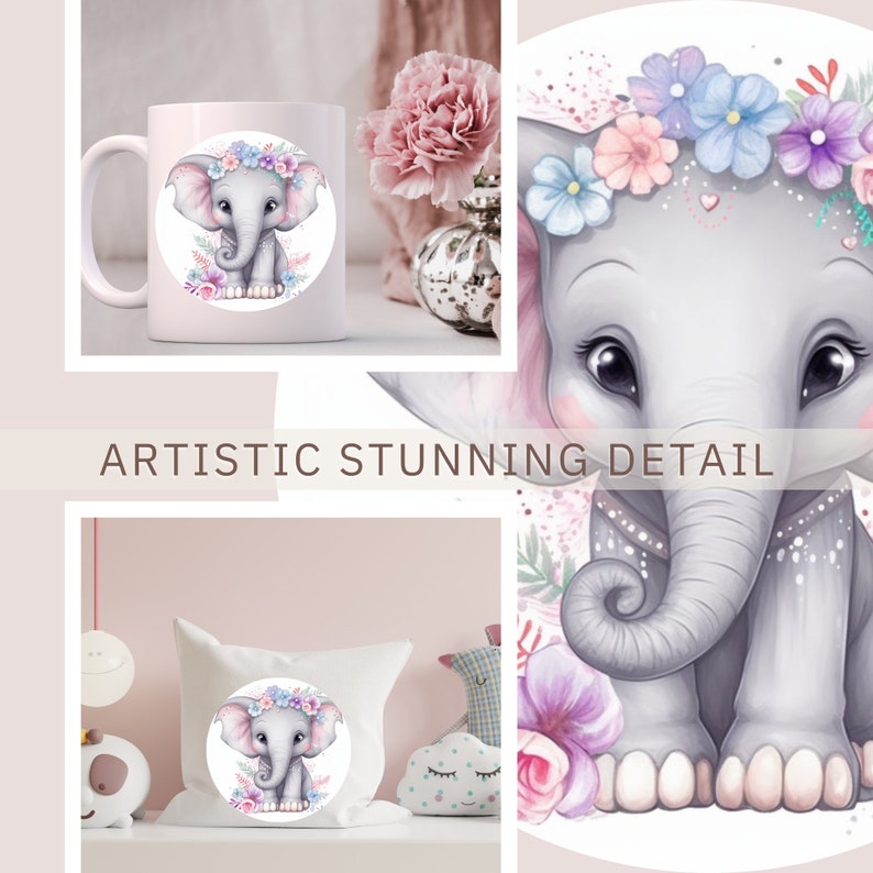Cute Baby Elephant Printable Clipart Bundle Instant Download - Etsy UK
