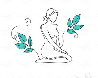 Mujer con enredaderas en estilo bohemio (diseño digital)