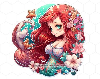 Wunderschöne majestätische Schönheit Cartoon Instant Download Clip Art