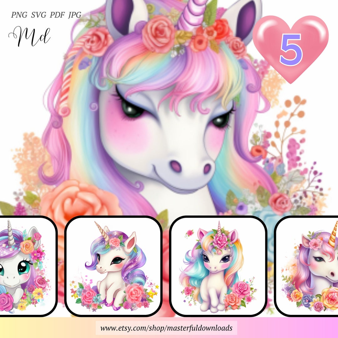RARE Printable Unicorn Clipart Bundle Instant Digital Download Images - Etsy