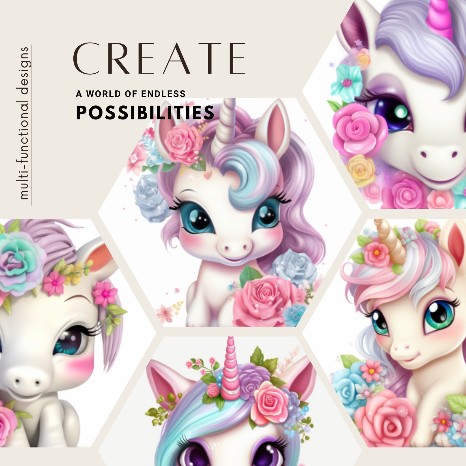 Rare Baby Unicorns Printable Clipart Bundle Digital Instant Download ...