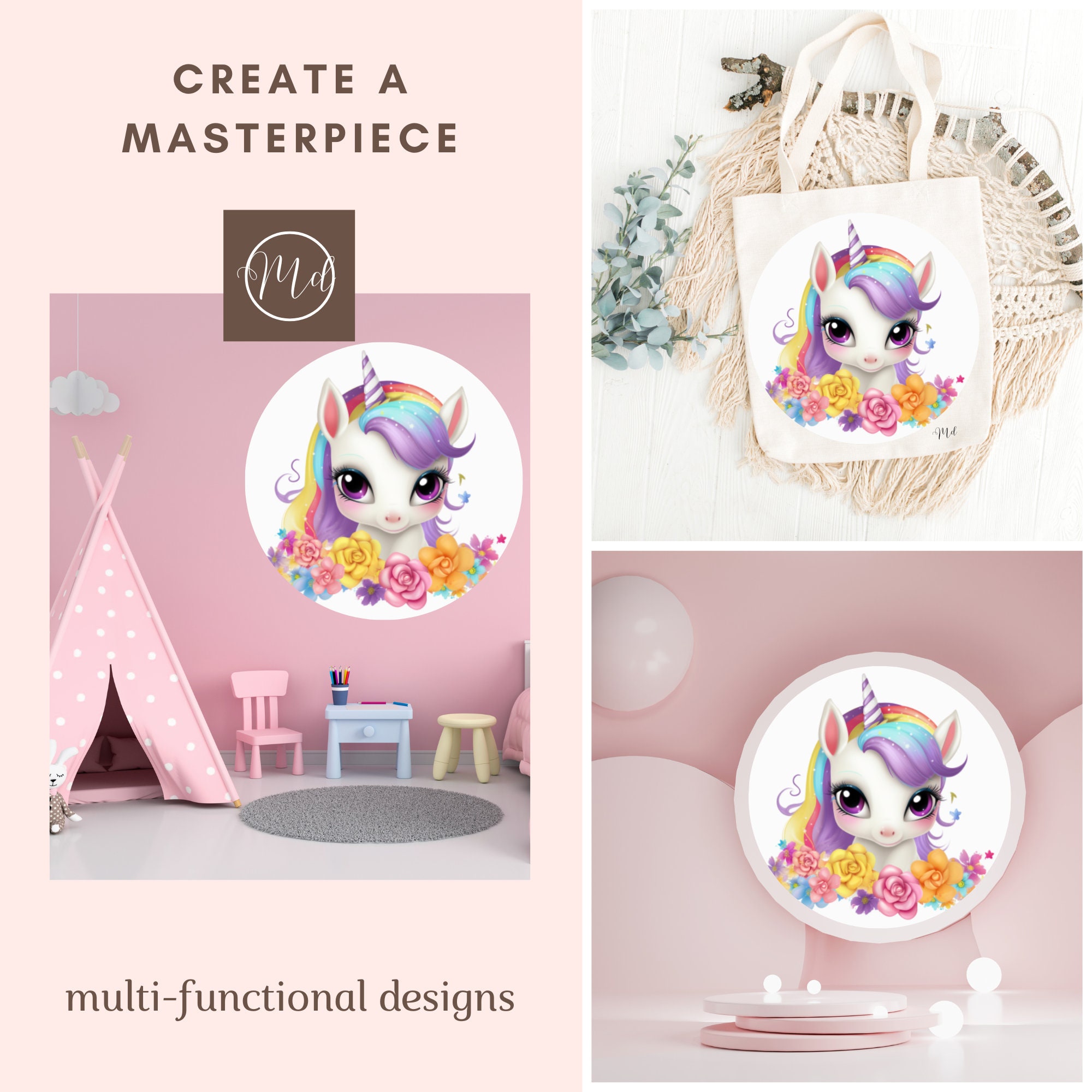 Cute Baby Unicorn Printable Clipart Bundle Instant Digital - Etsy