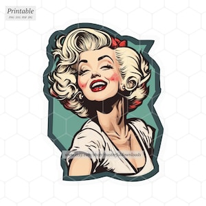 Movie Stars Cartoon Girl Digital Clipart Design Printable Instant Download Image