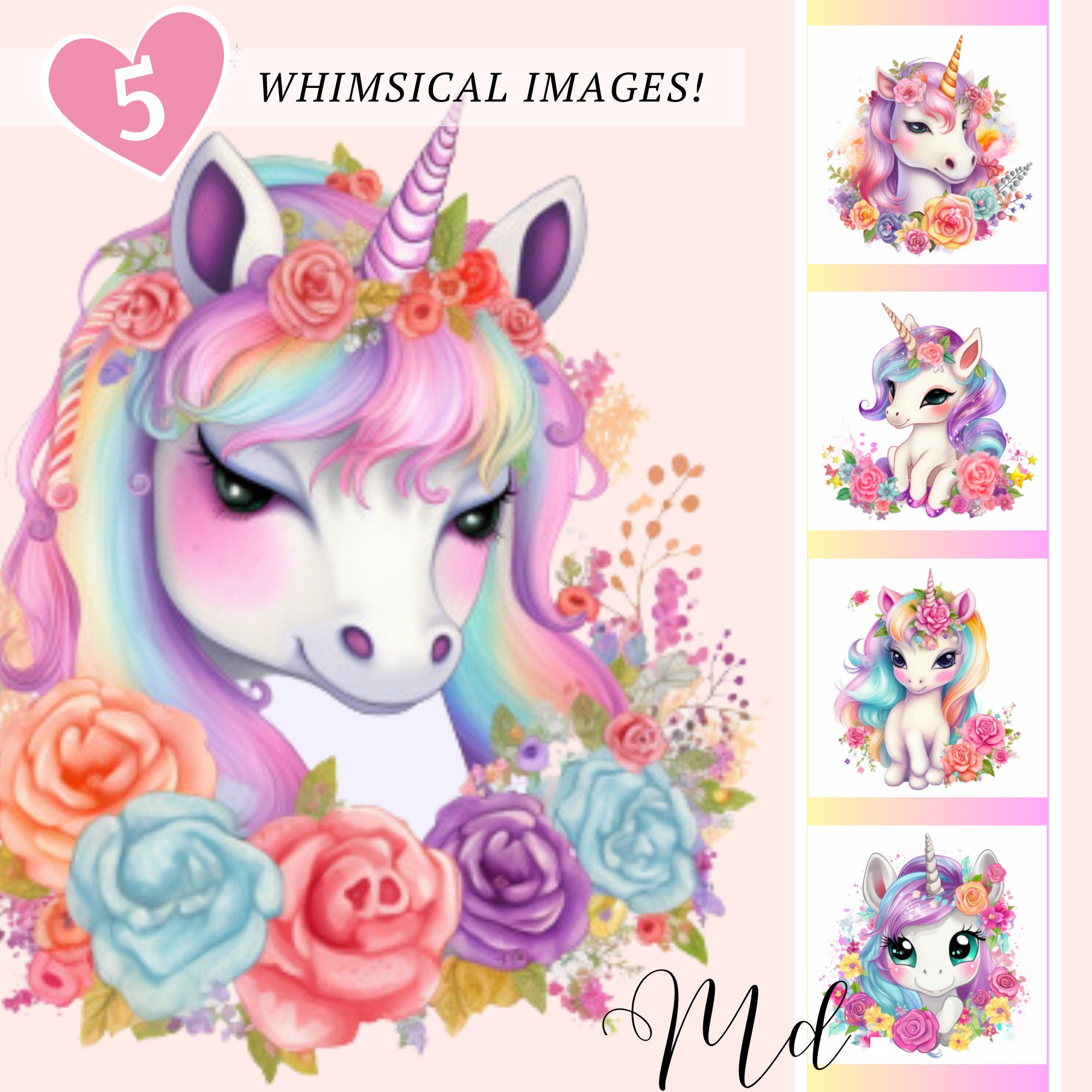 RARE Printable Unicorn Clipart Bundle Instant Digital Download - Etsy