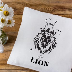 Seele eines Löwes Line Art Minimalistische Sublimationsdesign Trendige Tier druckbare SVG Inspirierende digitale Datei Clipart Bild Sofort-Download