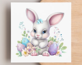Schattige paashaas konijn clipart digitale afbeelding afdrukbare Instant Download ontwerp