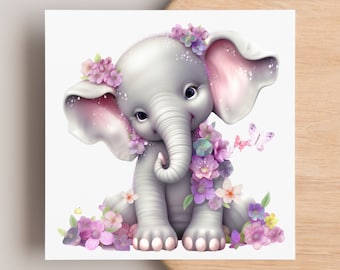 Majestic "Pretty Elephant" Clip Art Prontable Artist Design